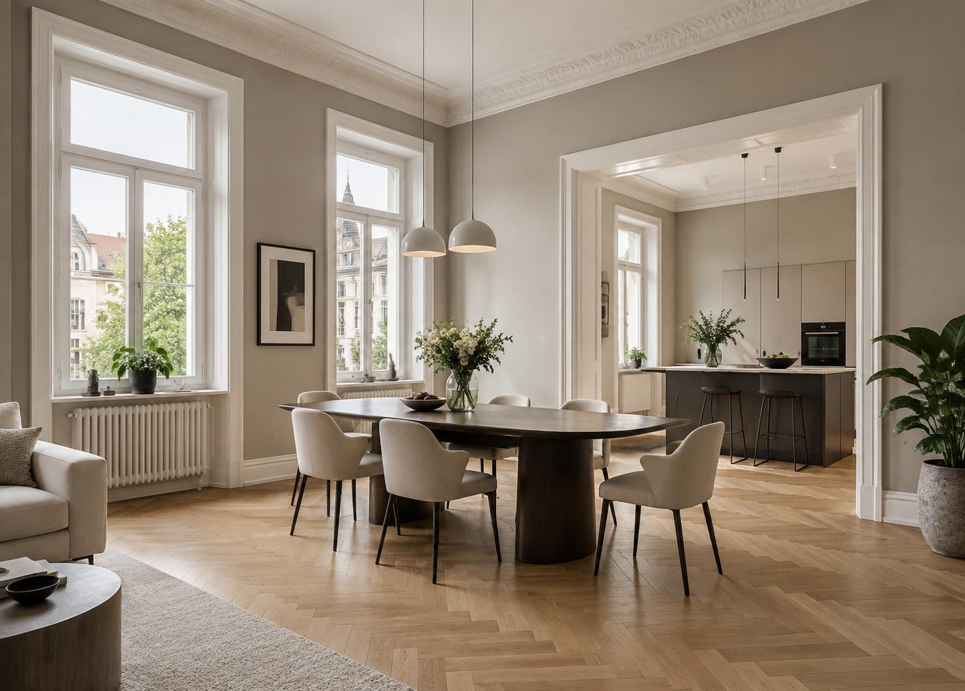 Heller Wohnraum als Ausdruck hochwertiger Immobilienarbeit